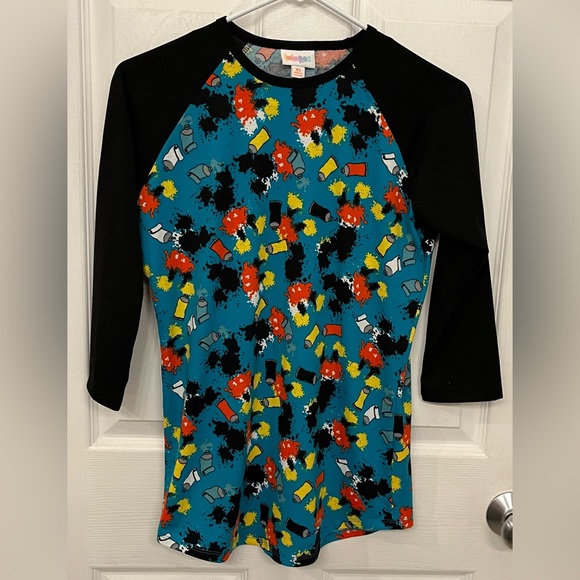Mickey Mouse Women’s LuLaRoe Paint Splatter Top, Size XS - Picture 1 of 4